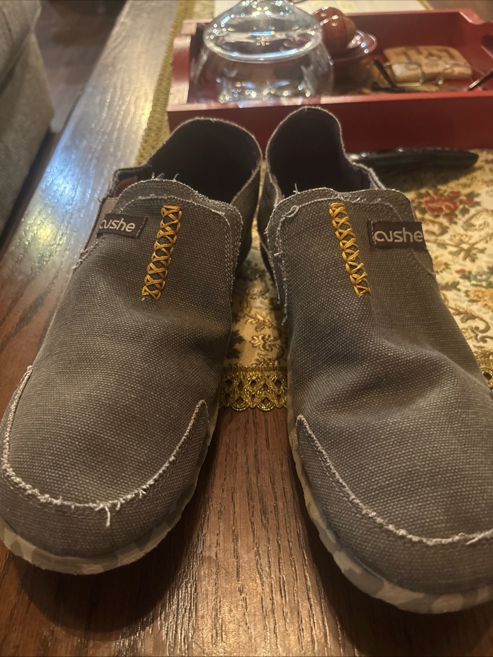 Cushe M Slipper Men’s Size 13 Brown Canvas Slip On Casual Comfort Shoes UM00708B